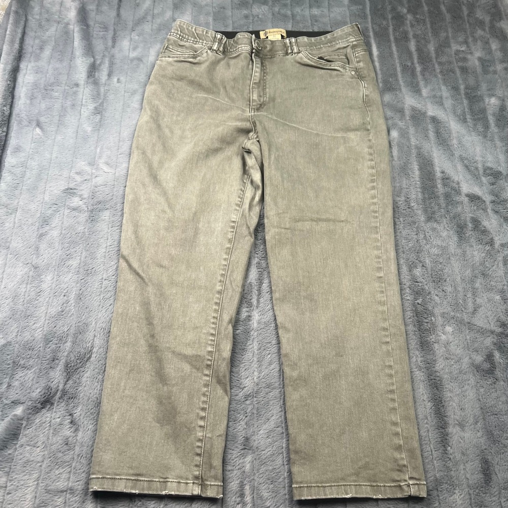 Democracy Ab Solution Straight Leg Pants Olive Green Womens 16 B2929LEPEXX